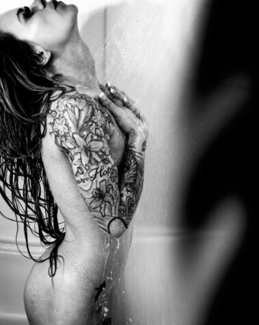 "Mia Sevn In Shower" 2022 Fine art nude image by David Zane The Goddess Project - goddessphotos.com