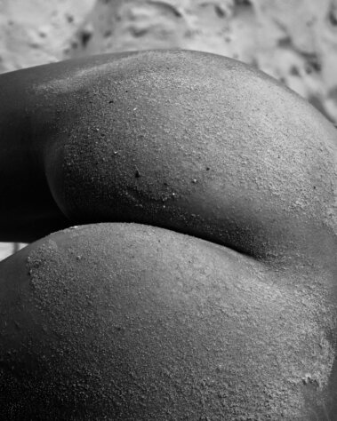 "Sandy Buns" goddess project of fine art black and white nude photogrtaphs by David Zane