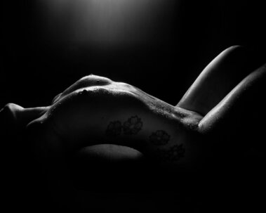 Nude Silhouette with water droplets The Goddess Project of fine art nude images by David Zane